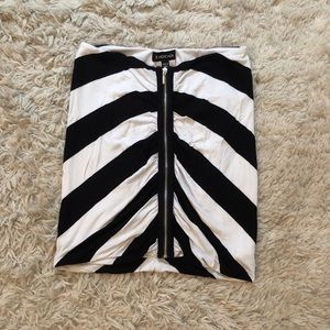 Bebe Black & White Mini Skirt XS